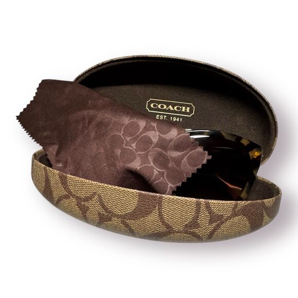 Coach HC8122 Oversized Tortoise Sunglasses Brown Gradient Lenses w/‎ Case 135mm - Picture 3 of 11